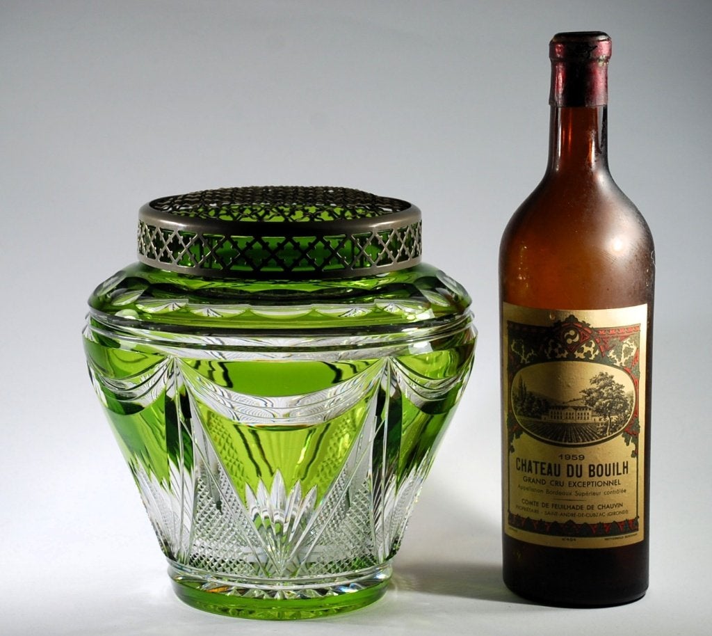 VAL SAINT LAMBERT - VAAS BOULE À FLEURS - VSL, Antiek en Kunst, Antiek | Glaswerk en Kristal, Ophalen of Verzenden