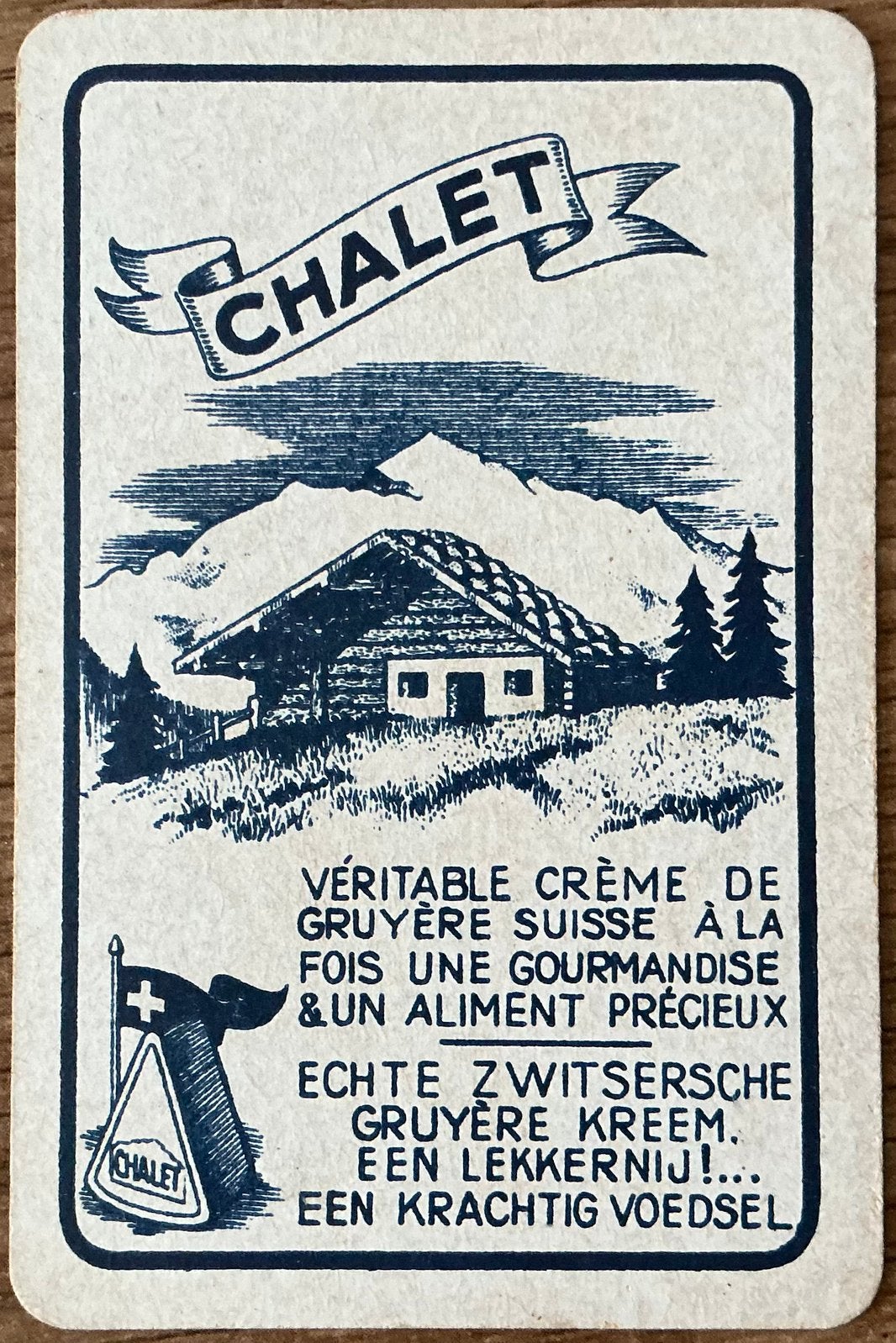 Oude speelkaart CHALET KAAS, Ophalen of Verzenden, Zo goed als nieuw, Speelkaart(en)