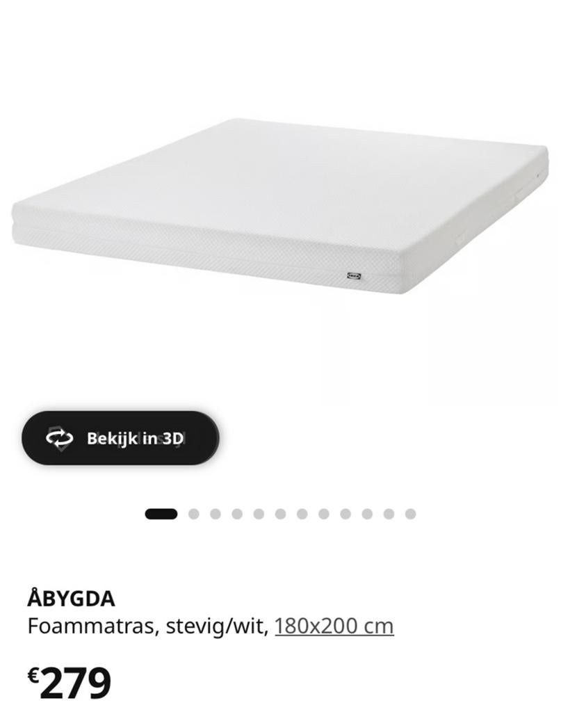 IKEA Matras 200x180, Ophalen, Tweepersoons, Zo goed als nieuw, Matras
