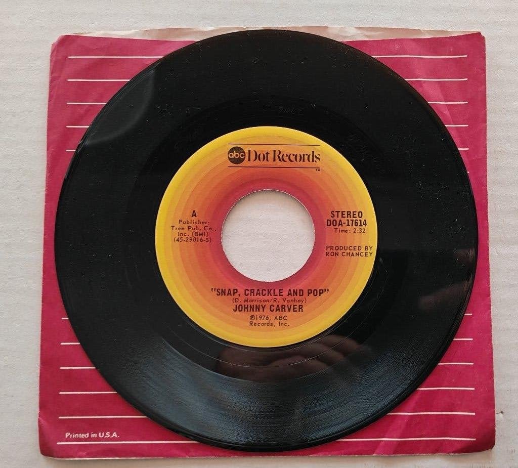 JOHNNY CARVER - Snap, crackle and pop (45t), CD & DVD, Enlèvement ou Envoi, Comme neuf, 7 inch, Country et Western