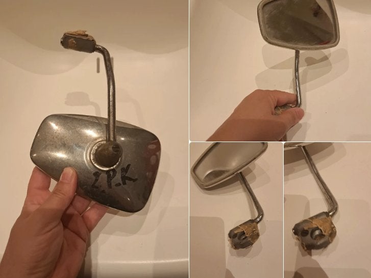 Oude auto/brommer spiegels, Ophalen
