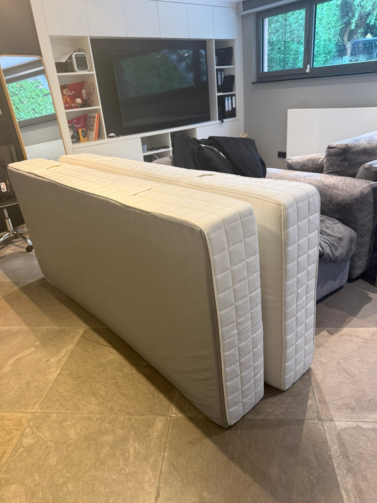 2 Matelas IKEA 90x200 – Ressorts ensachés – Ferme, Matelas, Enlèvement, Utilisé, 180 cm