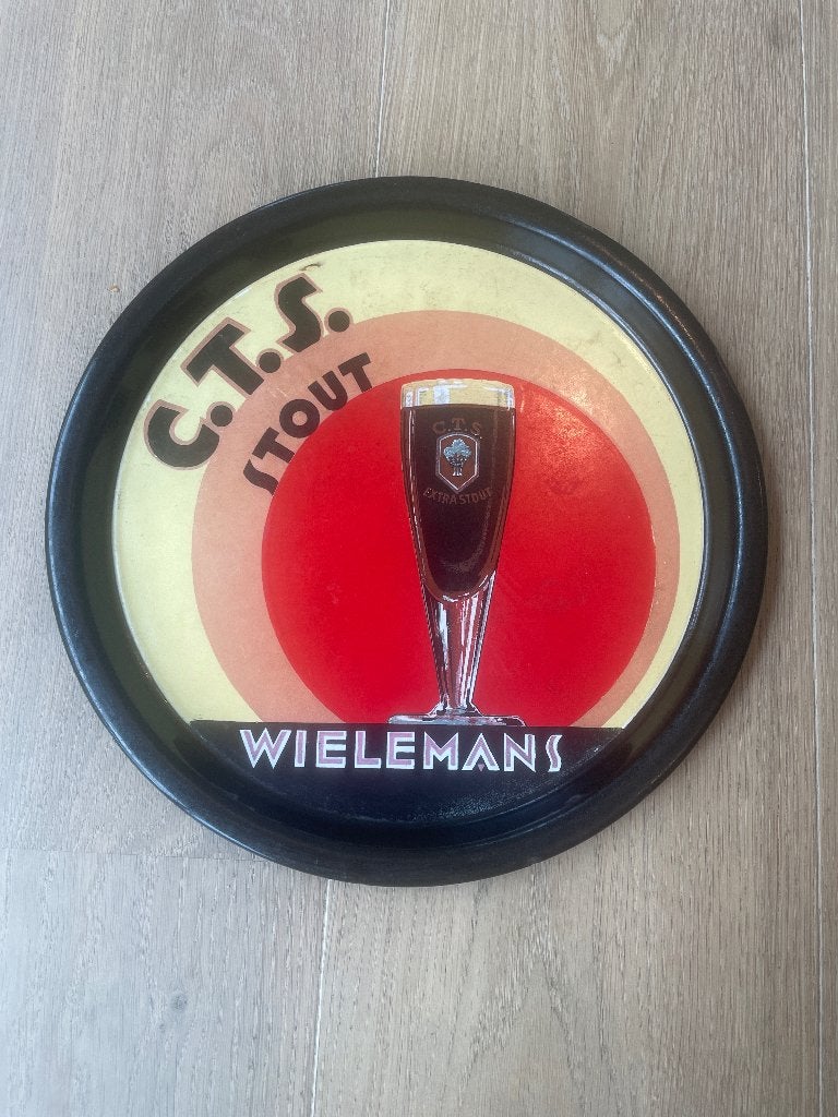 Emaille plateau stout wielemans, Ophalen of Verzenden, Gebruikt