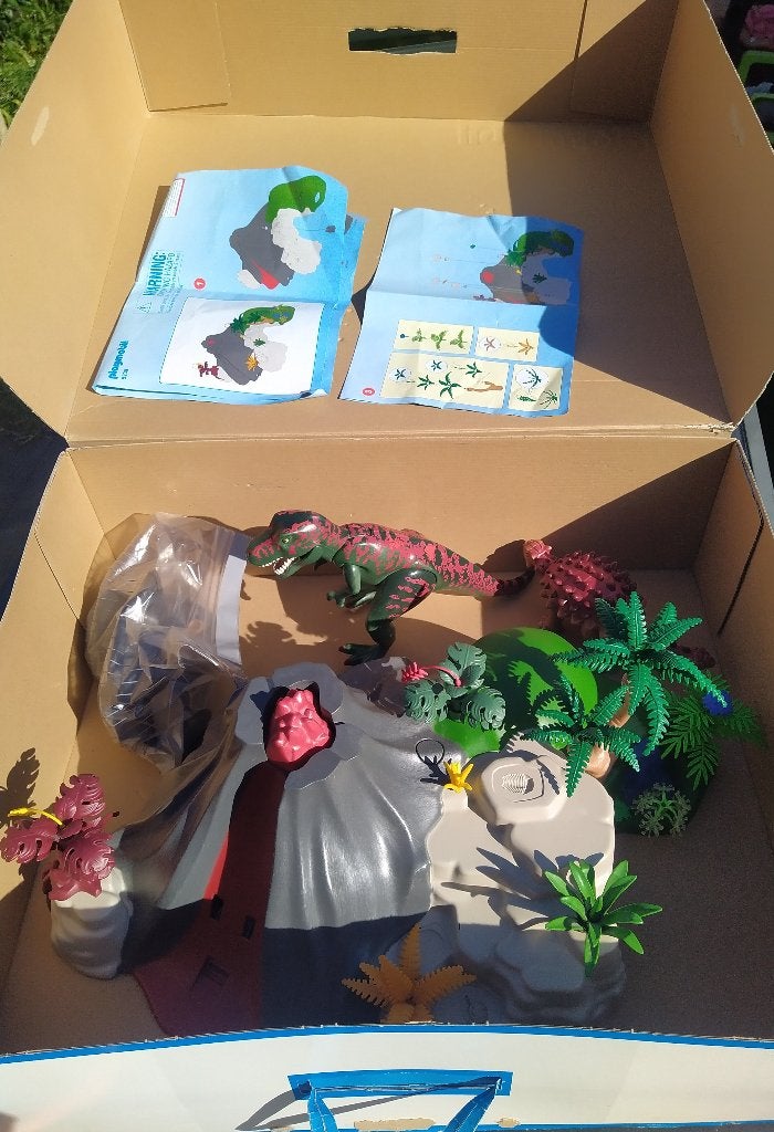 Playmobil T-Rex en Saichania met vulkaan – 5230, Ophalen, Gebruikt