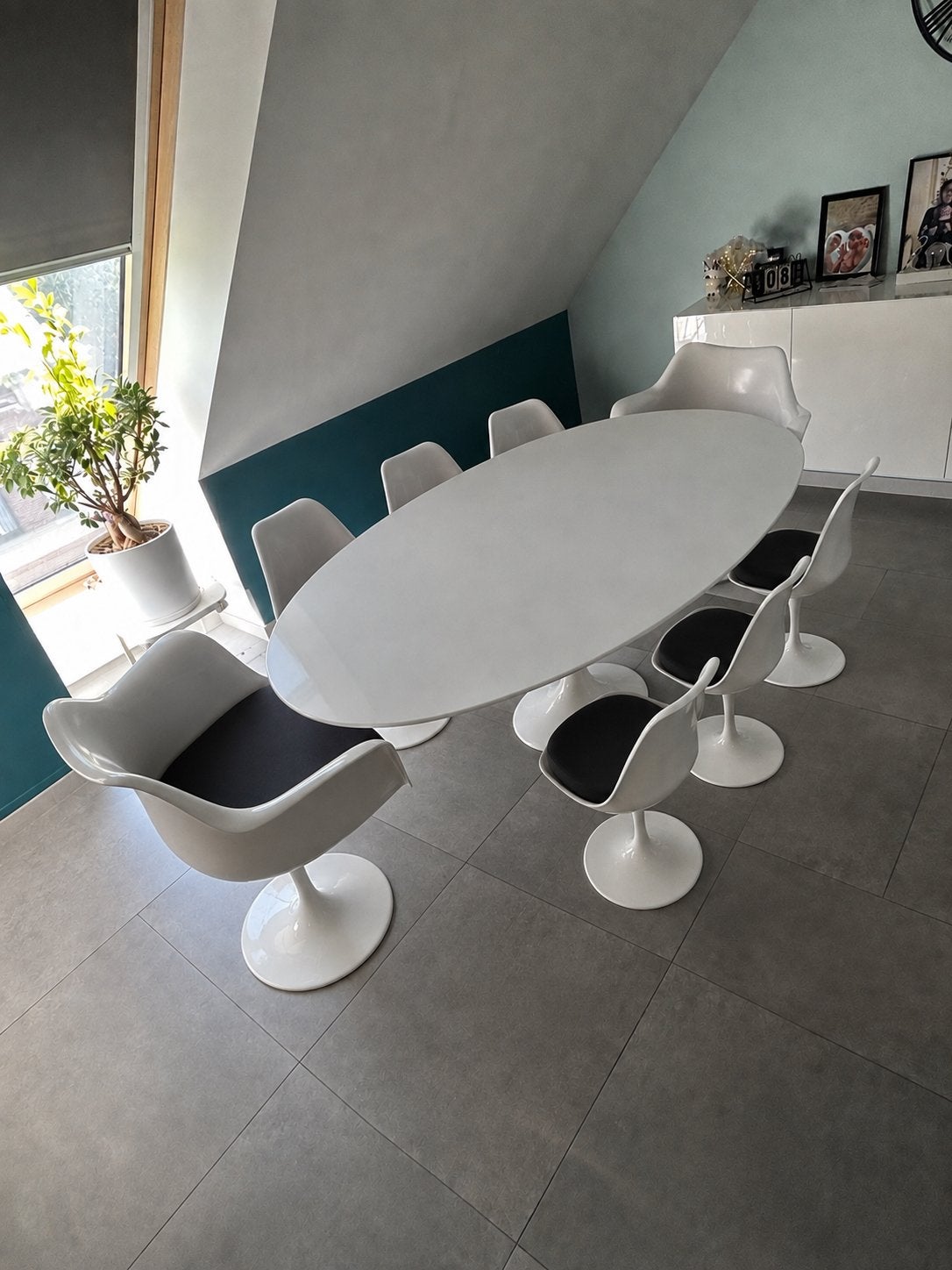 Tulip tafel met stoelen, Huis en Inrichting, Ophalen, Gebruikt