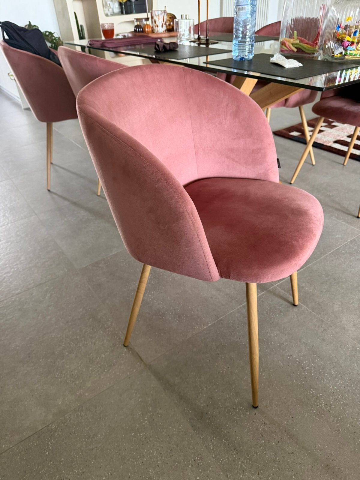 Lot de 6 chaises zoli99 rose-mauve, Ophalen, Zo goed als nieuw