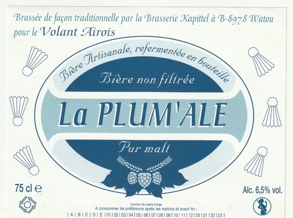 bieretiket België Kapittel Watou : La Plum'ale, Verzamelen, Ophalen of Verzenden, Nieuw, Overige typen, Overige merken