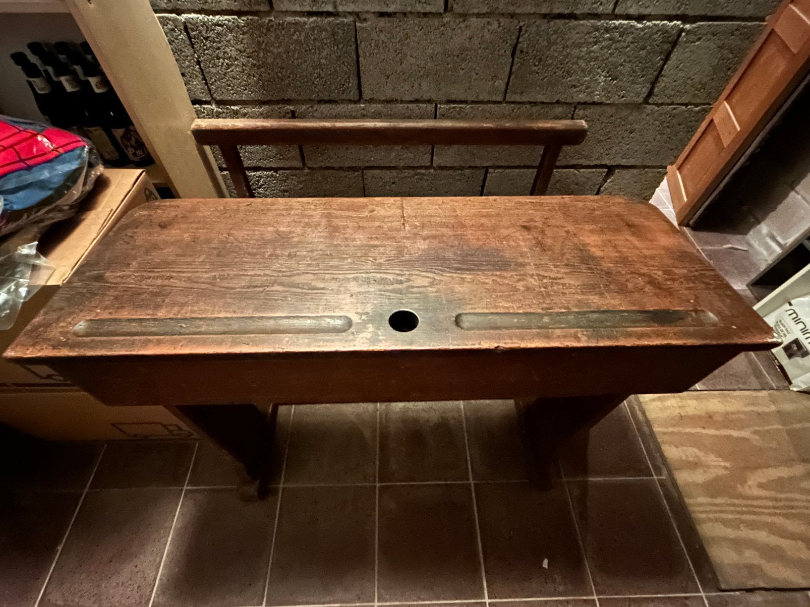 Bureau vintage, Maison & Meubles, Bureaux, Bureau d'écolier, 110 cm, Vintage, Enlèvement
