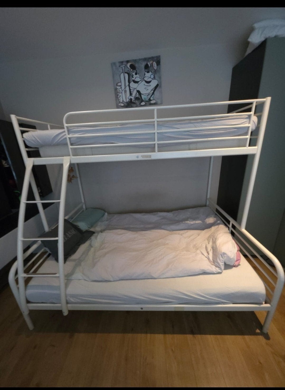 Stapelbed, onderaan 140cm, bovenaan 90 cm, Ophalen, 90 cm, Stapelbed