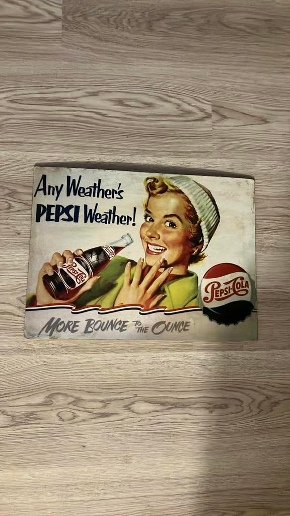Pepsi bord, Verzamelen, Merken en Reclamevoorwerpen, Ophalen of Verzenden, Reclamebord