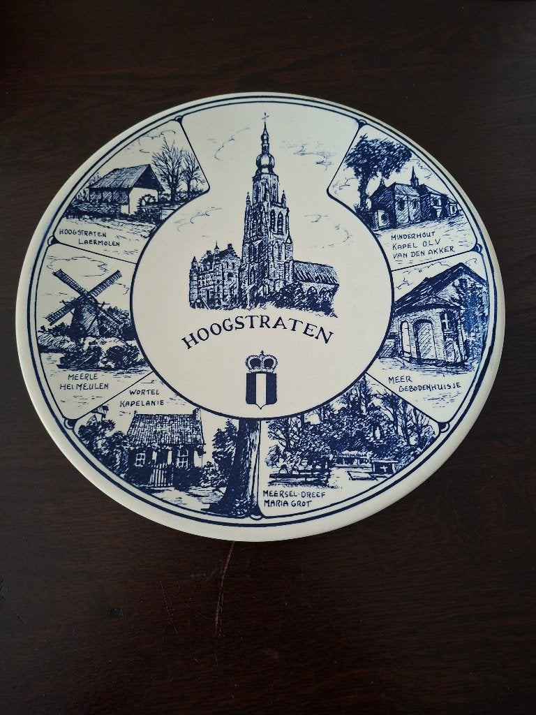 Delfts blauw bord van omgeving Hoogstraten, Ophalen of Verzenden