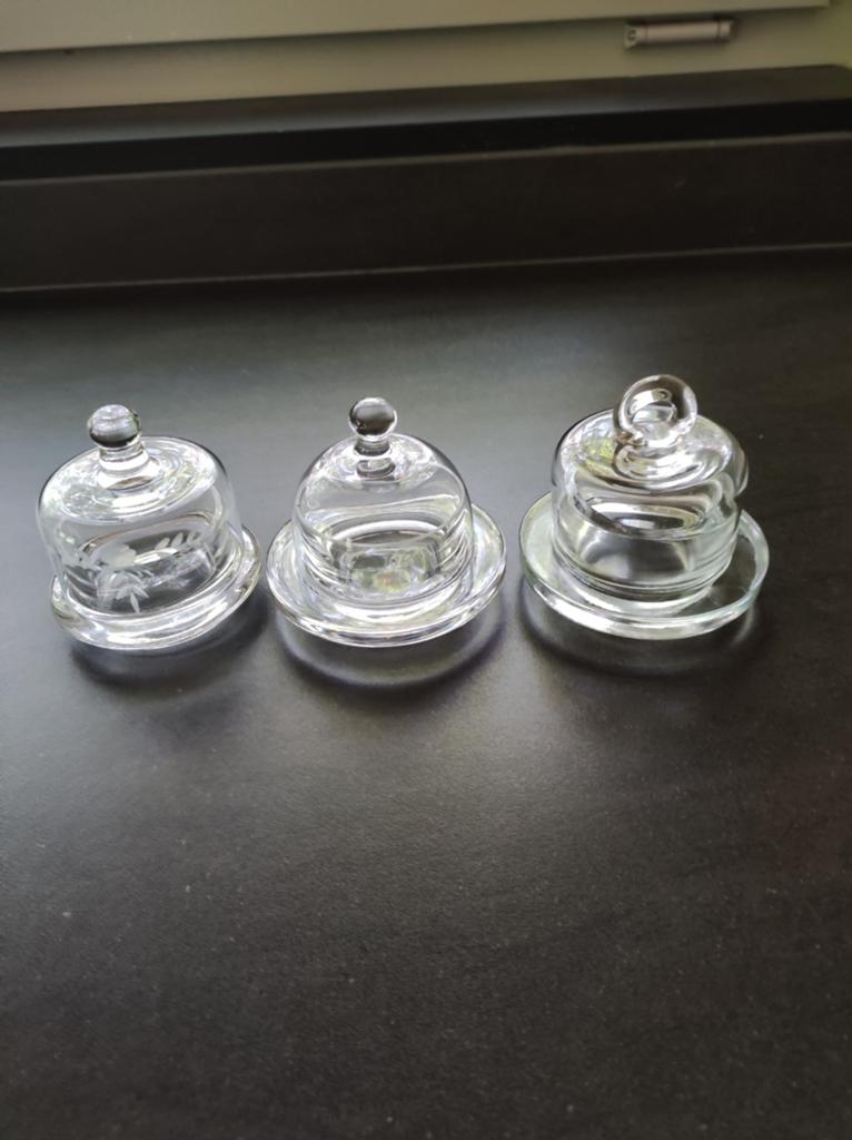 Antieke botervlootjes in glas, Ophalen, Glas