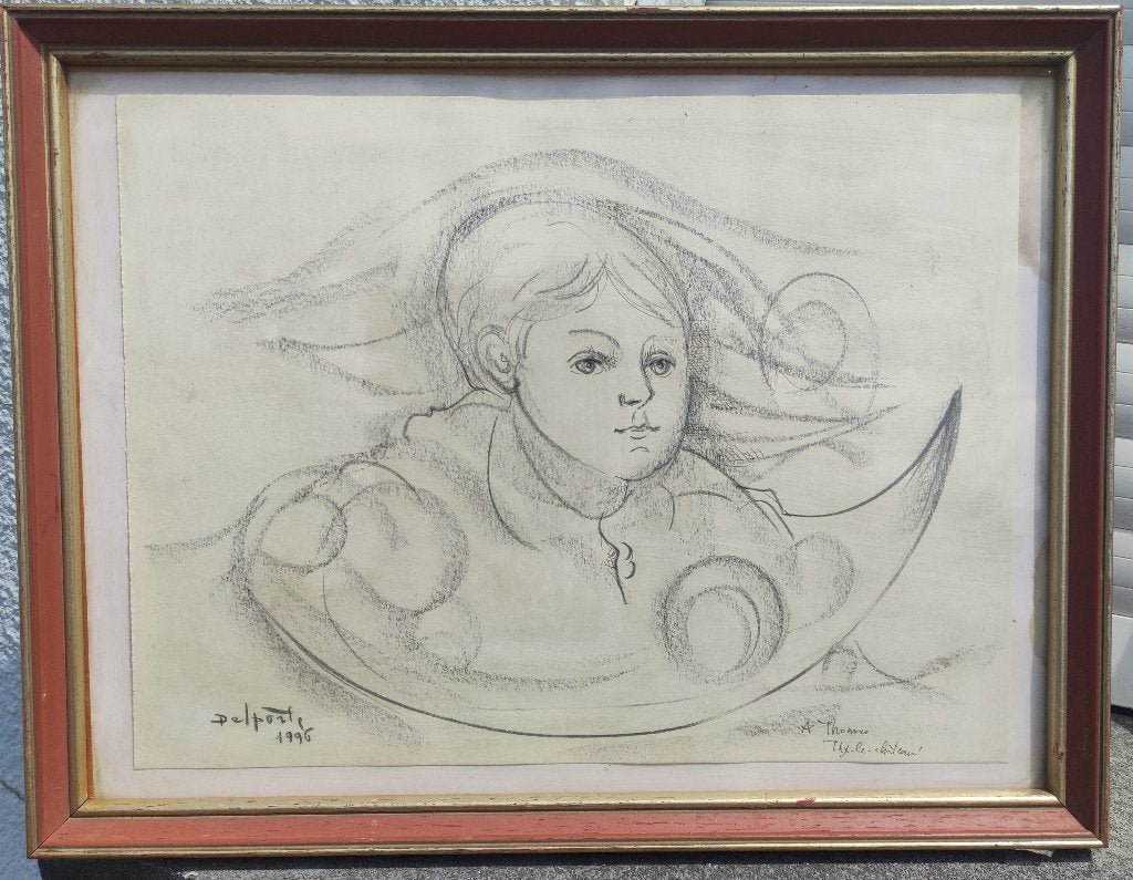 Dessin signe Charles delporte, Antiquités & Art, Enlèvement ou Envoi, Dessin