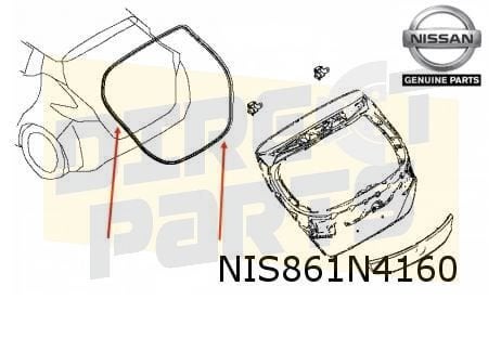 Nissan Leaf rubber achterklep (1/18-) (ZE1E) Origineel! 9083, Neuf, Arrière, -, Haillon arrière