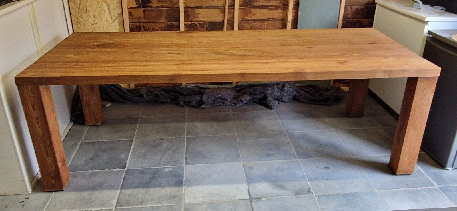 Tafel in gerecycled teak, Ophalen