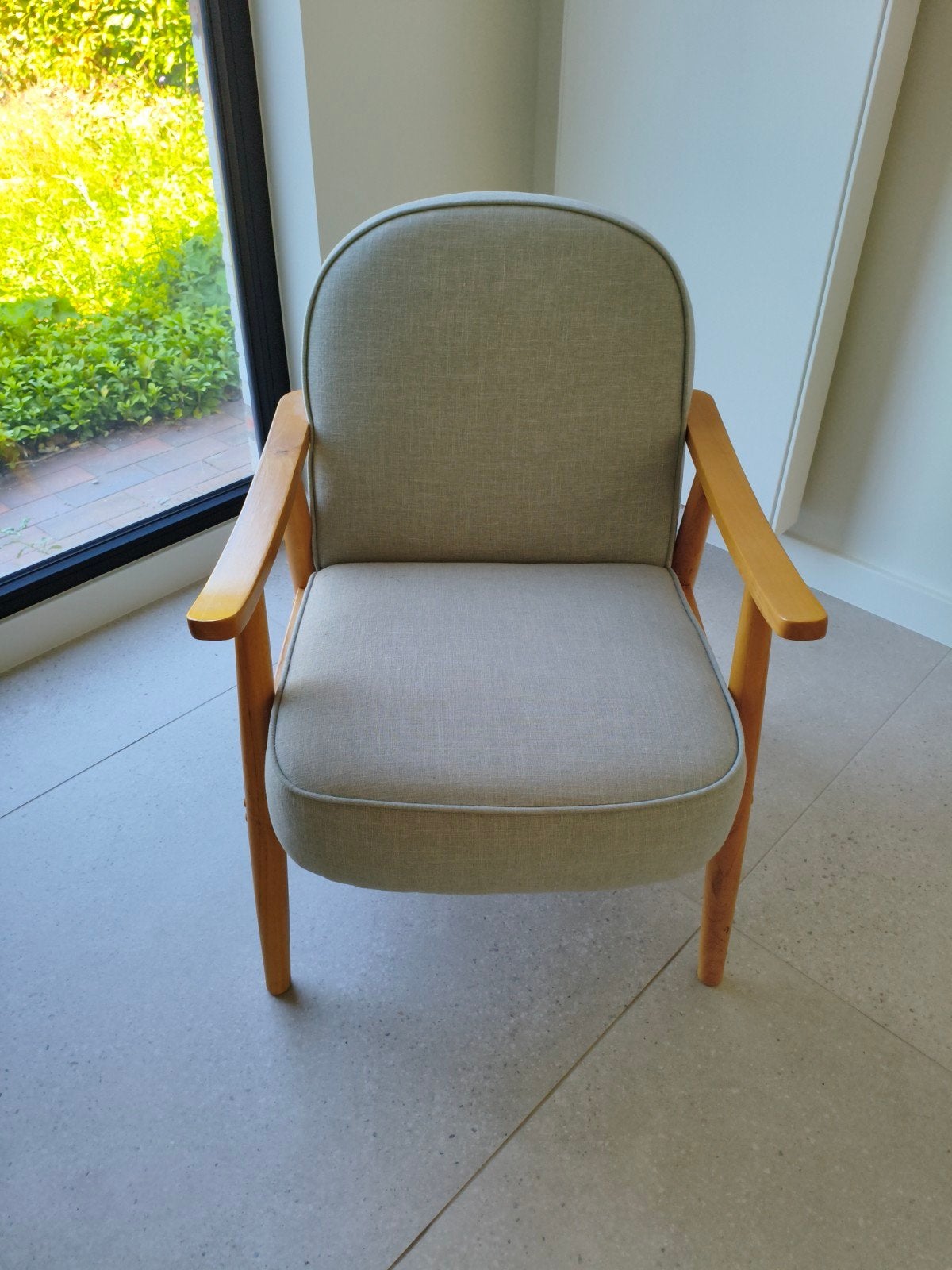 Loungestoel grijs/hout, Ophalen, Hout