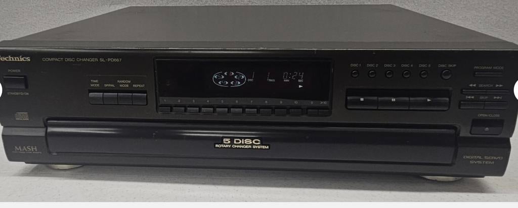 Technics SL-PD 667 cd speler voor 5 cd s gelijk in te steken, Audio, Tv en Foto, Cd-spelers, Ophalen of Verzenden, Zo goed als nieuw