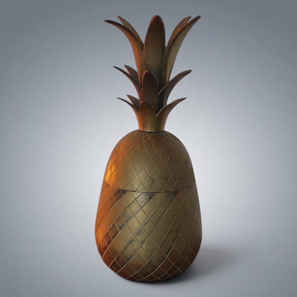 Seau à glaçons, décoration Ananas en Laiton Vintage 1970's, Enlèvement