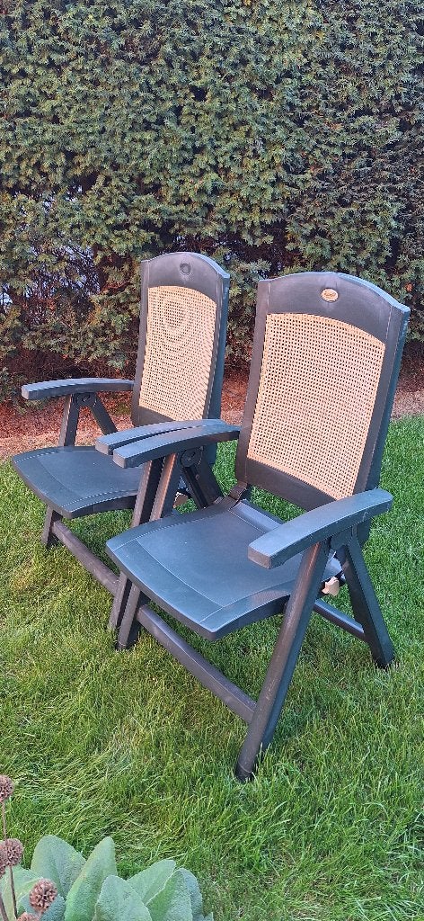 Twee tuinstoelen Hartmann, Tuin en Terras, Ophalen, Gebruikt, Kunststof, Inklapbaar