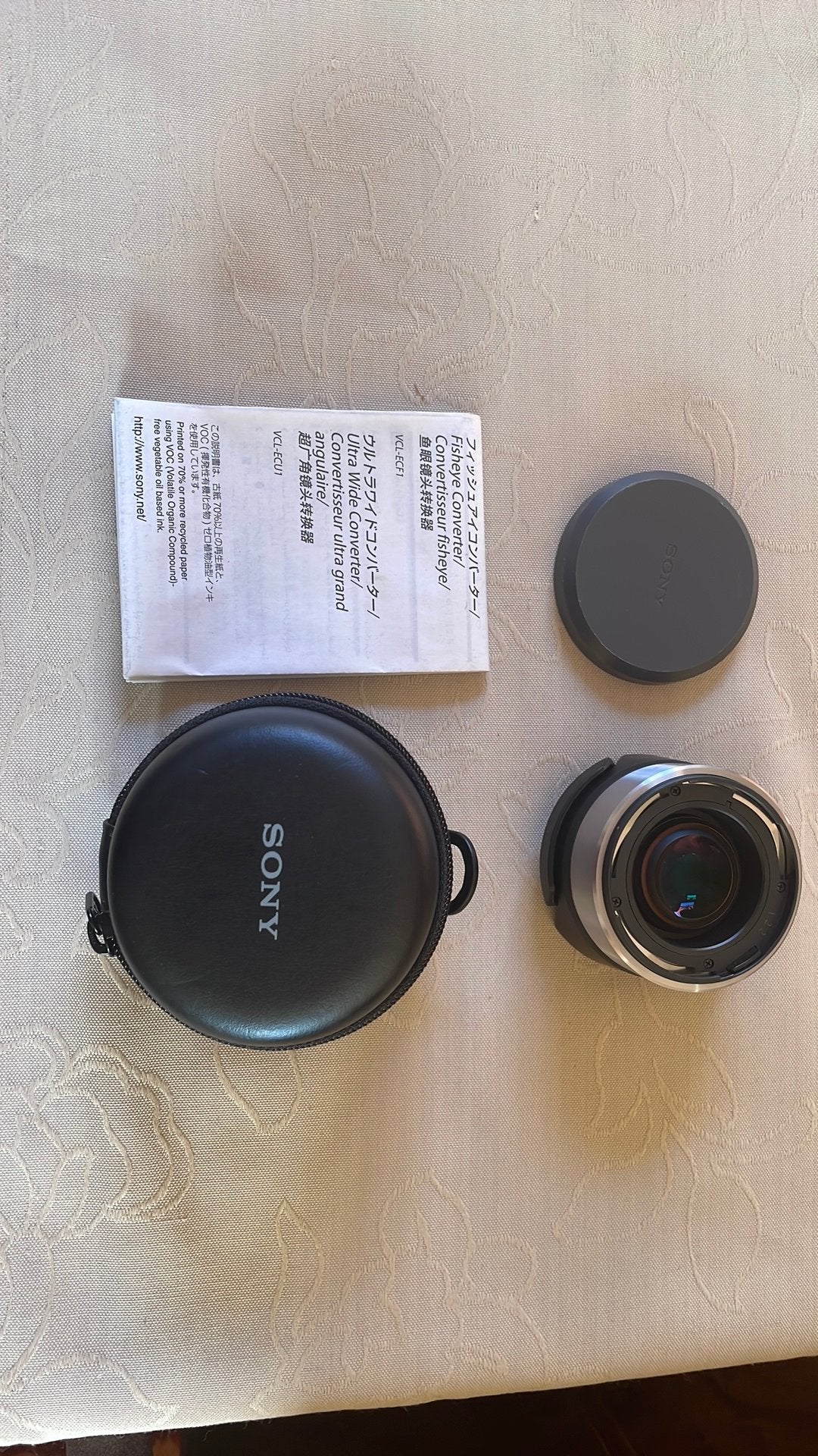 Sony fisheye converter vcl-ecu1, Sony E-mount, Gebruikt, Sony, Beschermhoes/tas
