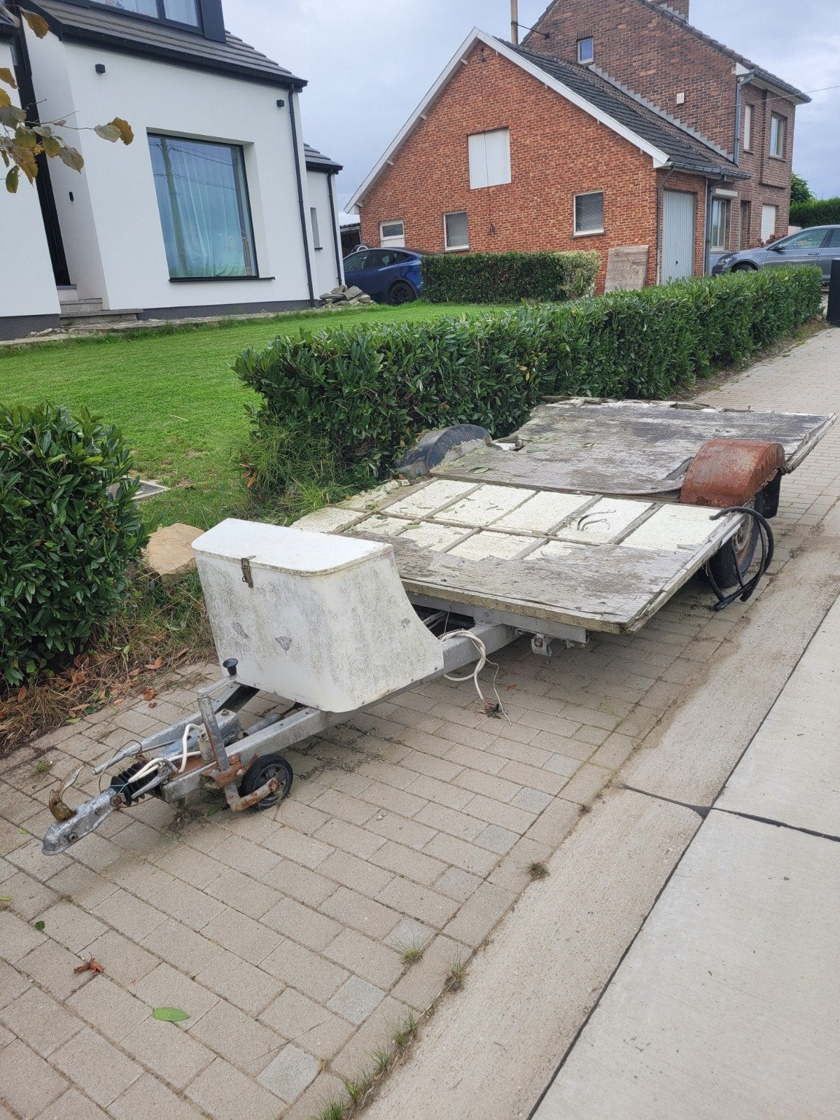 aanhanger aanhangwagen voor project. nieuwe banden., Auto diversen, Aanhangers en Bagagewagens, Ophalen, Gebruikt