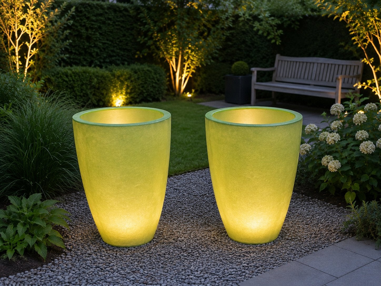 Vintage verlichte plantenbakken XL voor tuin/terras, Ophalen