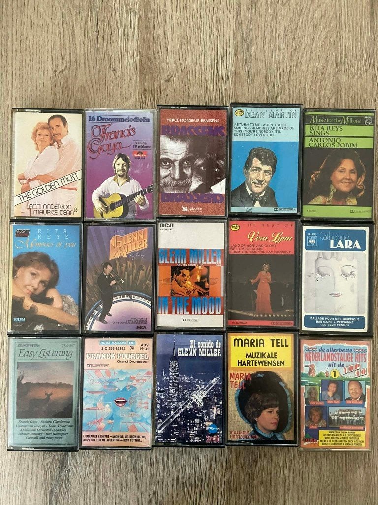 142 muziekcassettes allerlei, Cd's en Dvd's, Cassettebandjes, Ophalen of Verzenden, Gebruikt, 26 bandjes of meer, Origineel