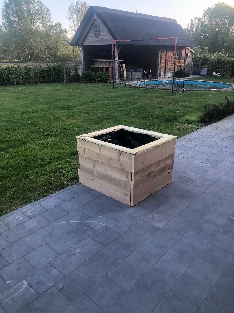 Plantenbak steigerhout, Tuin en Terras, Ophalen, Vierkant, Nieuw, 60 tot 100 cm