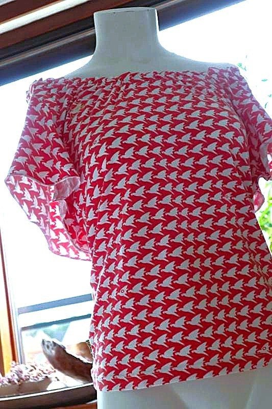 prachtig rood wit T-shirt, Gsus, Ophalen of Verzenden, Korte mouw, Maat 36 (S)