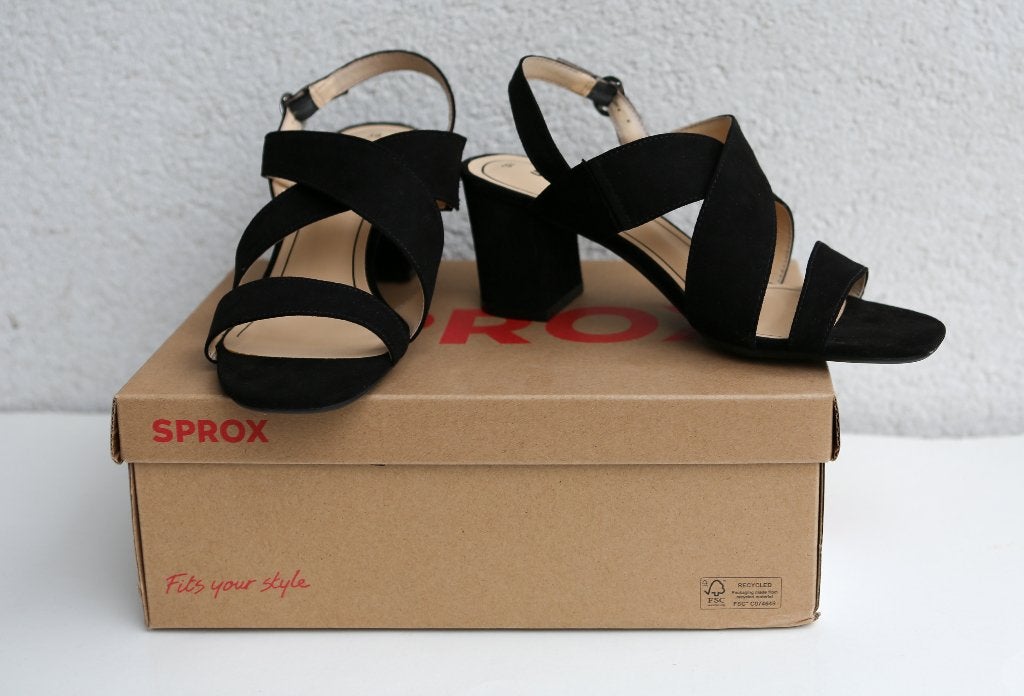 Sandales noires neuves Sprox - 39, Neuf, Enlèvement ou Envoi, Sprox, Noir