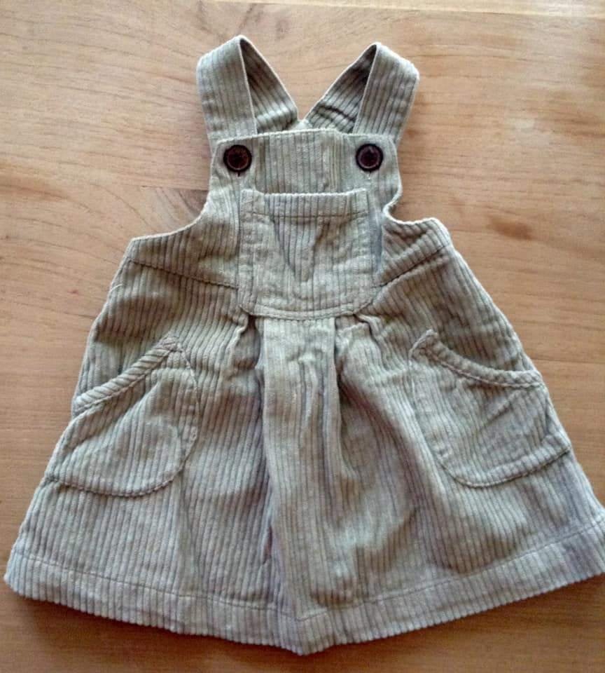 Salopette Robe en velours bébé fille 12 mois/74 cm, Enlèvement ou Envoi, Comme neuf, Fille