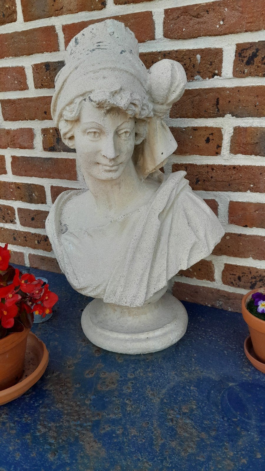 Tuinbeeld buste dame, Tuin en Terras, Ophalen, Beton