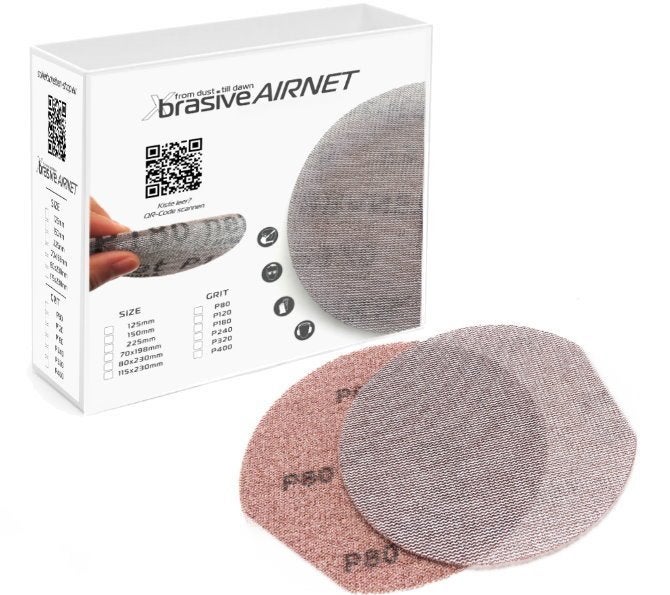 Net schuurpapier 125mm set P80–P320 50 stuks stofvrij, Verzenden, Nieuw, Excentrische schuurmachine