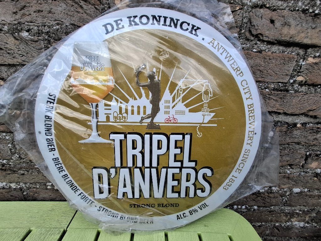 Panneau publicitaire Tripel D'Anvers (De Koninck), Enlèvement ou Envoi, Neuf, Panneau, Plaque ou Plaquette publicitaire, De Koninck
