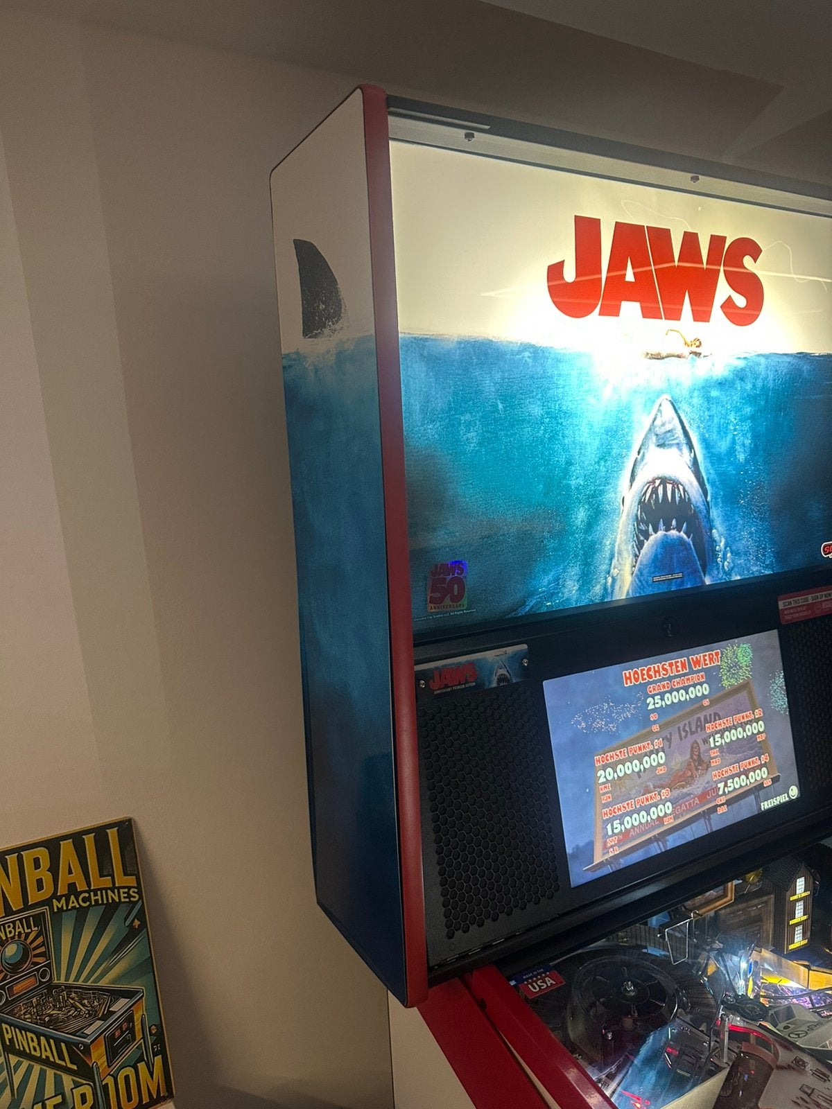 Jaws 50 Édition Premium, Collections, Comme neuf, Enlèvement, Imprimante matricielle, Flipper (jeu)