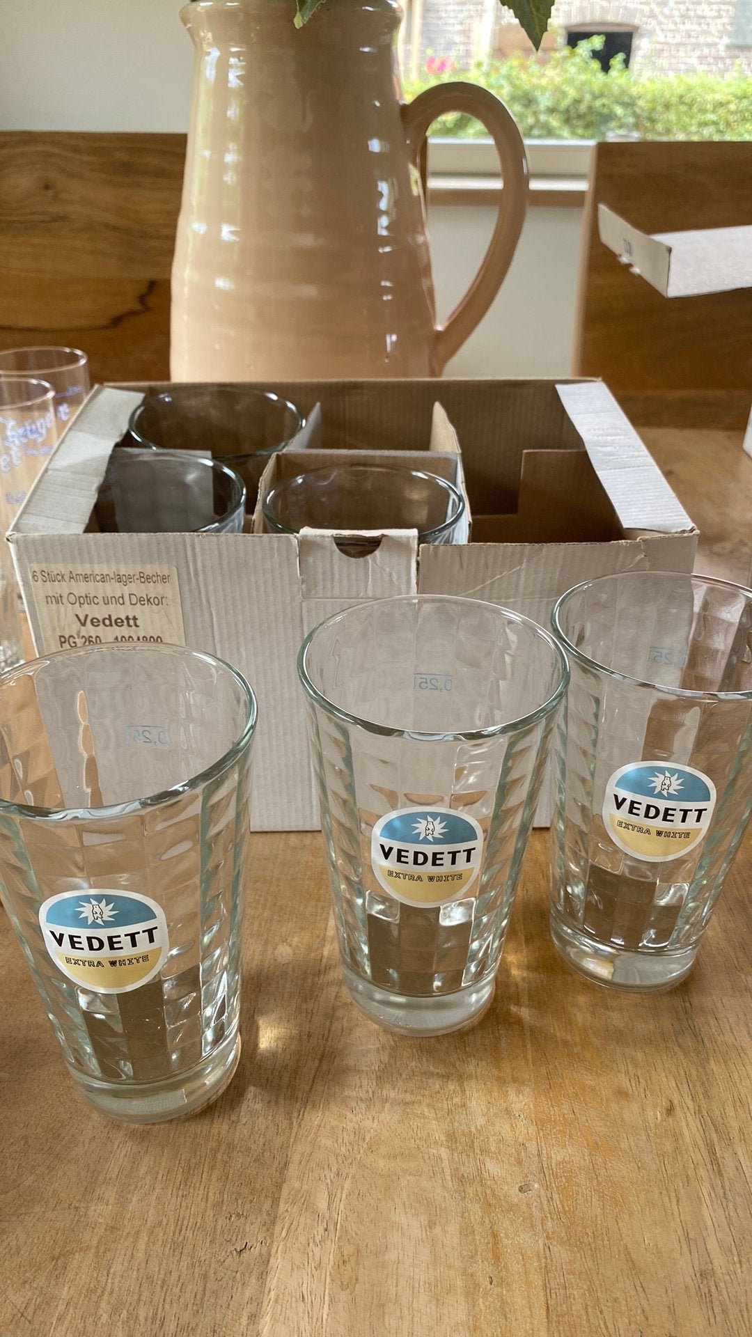 6 nieuwe vedett glazen, Ophalen of Verzenden, Zo goed als nieuw