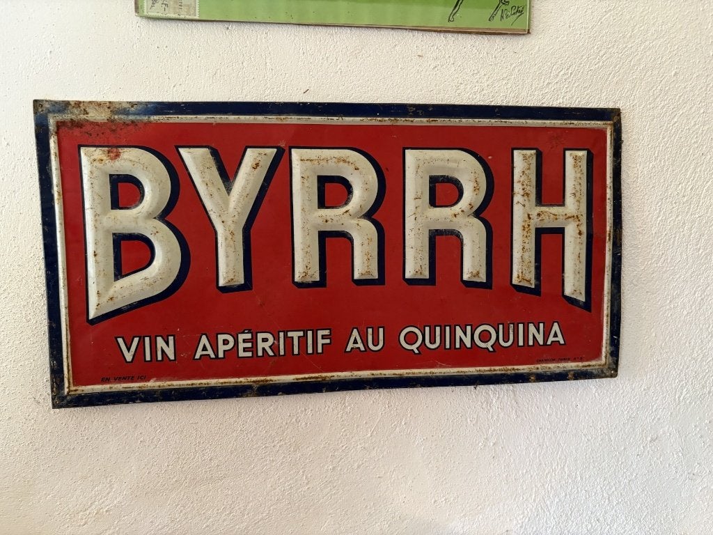Plaque émaillée ancienne BYRRH – pub vintage – industriel, Antiquités & Art, Antiquités | Email, Enlèvement