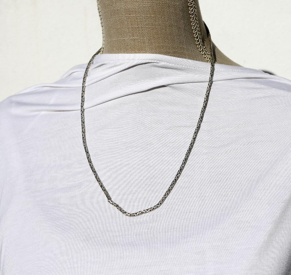 Byzantijnse ketting - in sterling zilver, Ophalen of Verzenden, Zo goed als nieuw, Zilver, Zilver