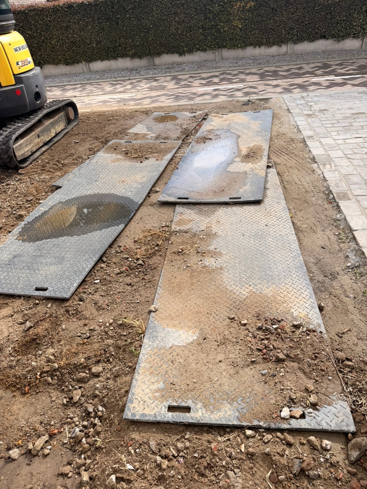 4 rijplaten of grond platen, Tuin en Terras, Ophalen, Gebruikt, Planken