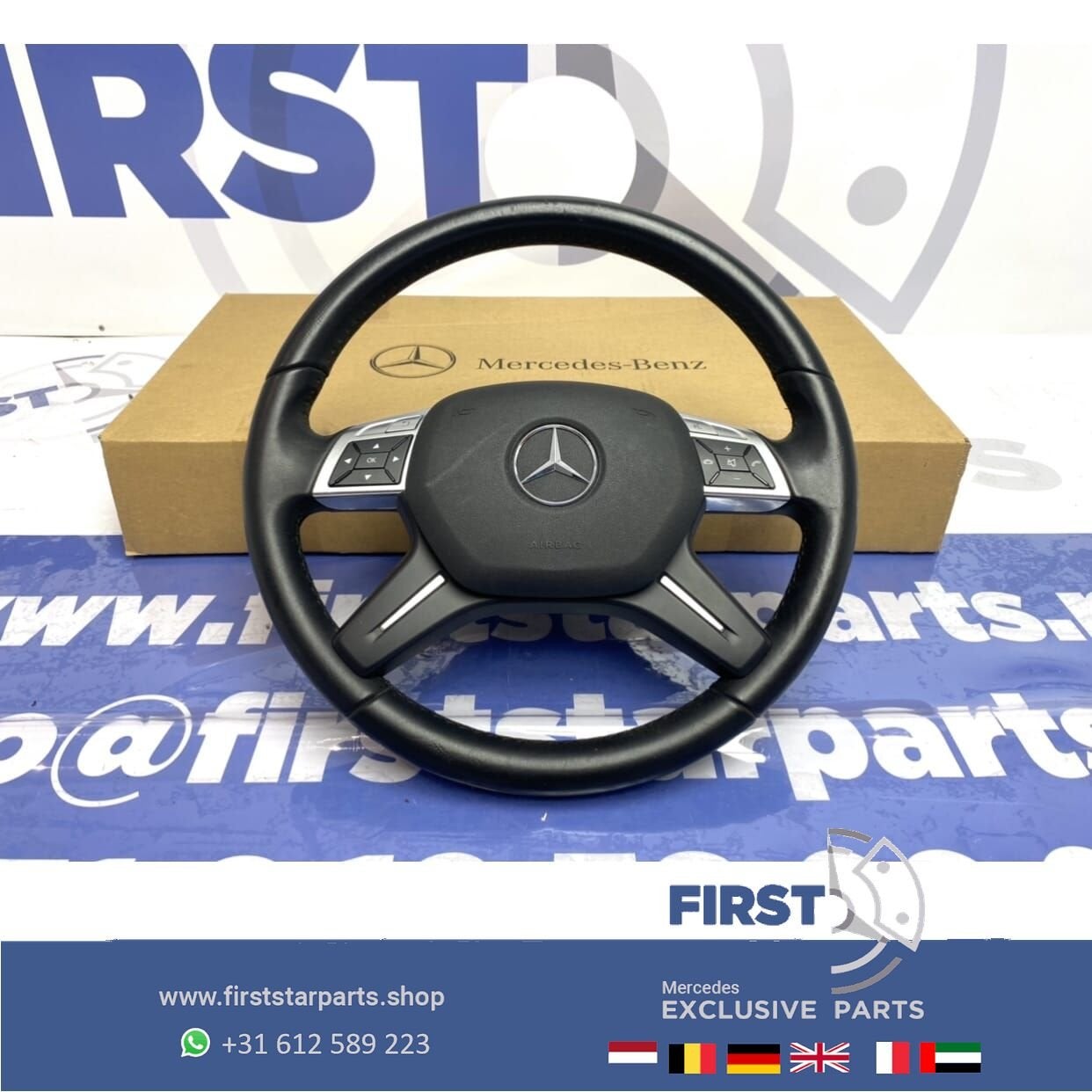W166 leder STUUR origineel Mercedes GLE / ML Klasse 2011- zw, Gebruikt, -, Ophalen of Verzenden, -