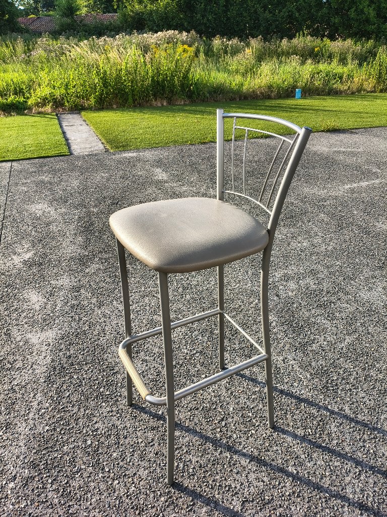 Barkruk 2 stuks, Met voetsteun, 60 tot 90 cm, Leer, Ophalen of Verzenden