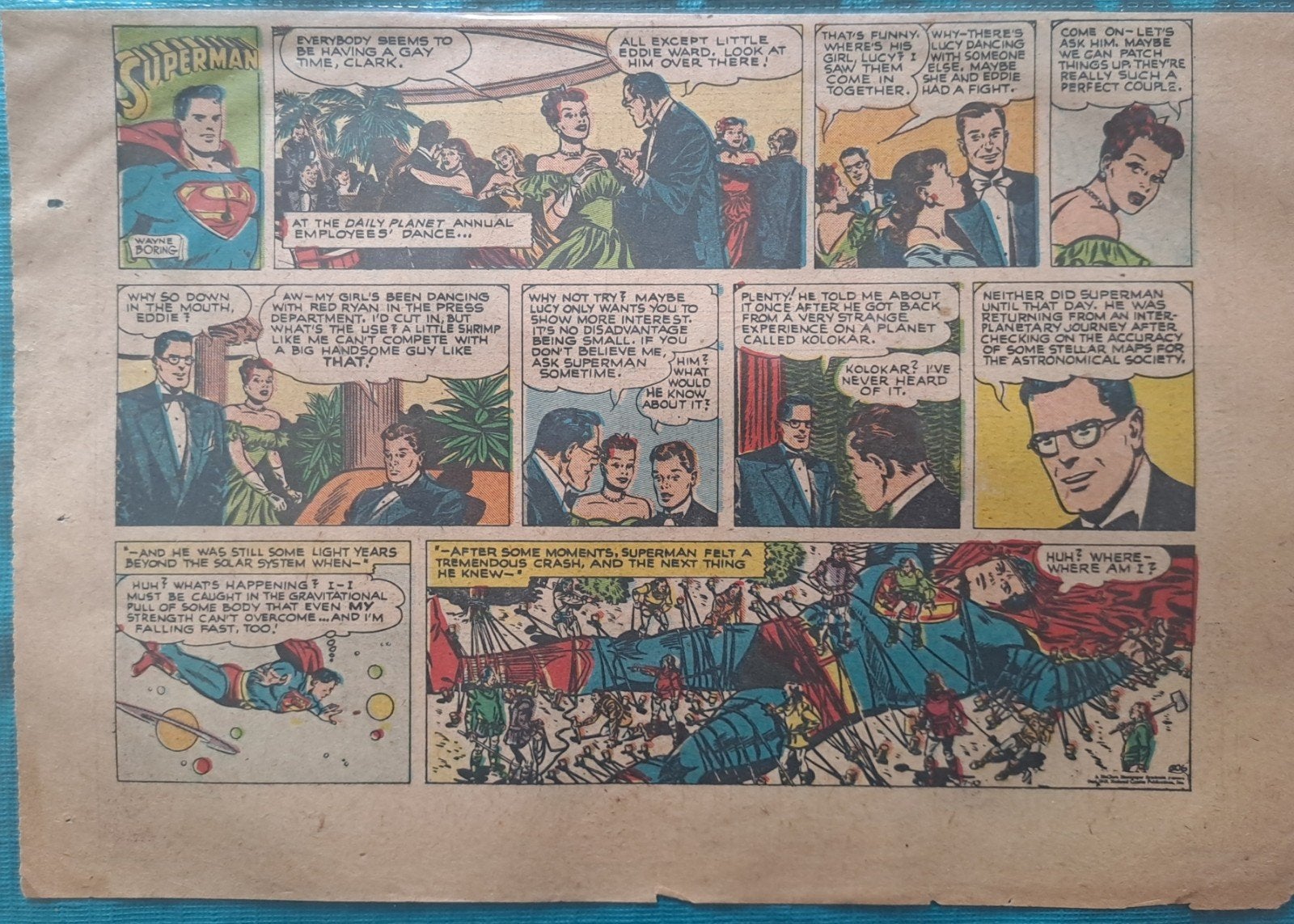 Superman Sunday Comic Page 10/07/1949, Ophalen of Verzenden