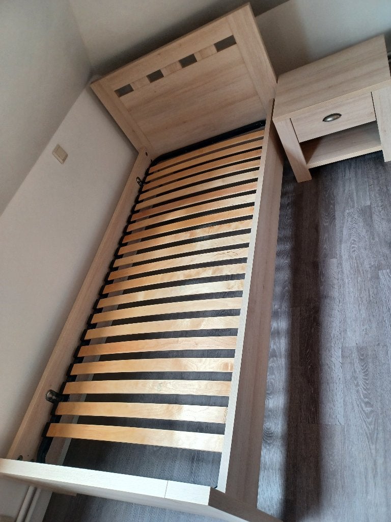 Lit une personne, Maison & Meubles, 90 cm, Beige, Enlèvement, Bois