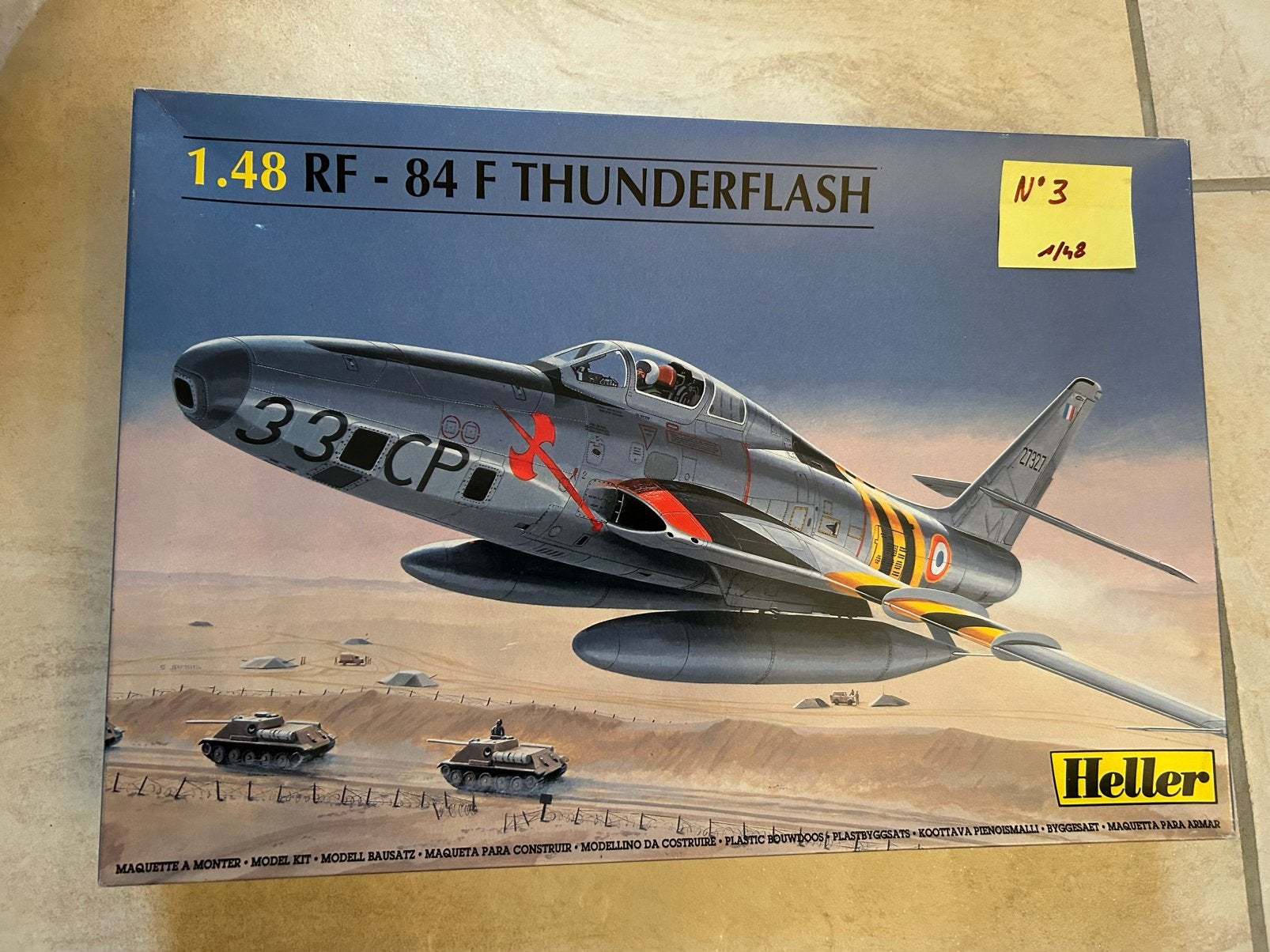 Vintage Heller Republic RF-84F Thunderflash 1/48, Nieuw, Ophalen of Verzenden, Groter dan 1:72, Vliegtuig