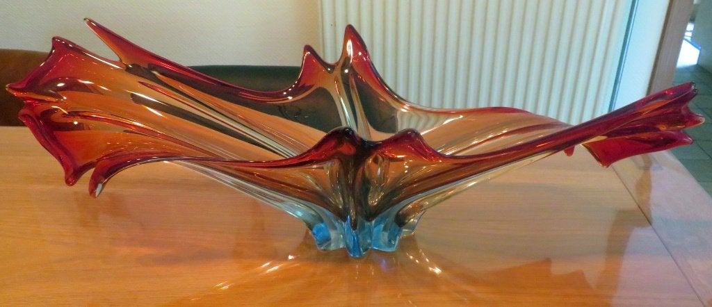 Centre de table vintage en verre d'art soufflé à la bouche, Antiquités & Art, Enlèvement