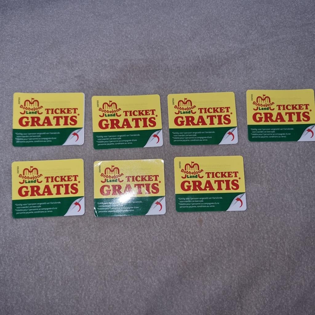 7 tickets Bobbejaanland 1+1, Ophalen