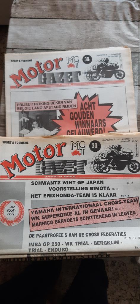 9x krant Motor MCT Gazet 1989 nrs 4 tem 11+13, Ophalen of Verzenden, Zo goed als nieuw, Motoren