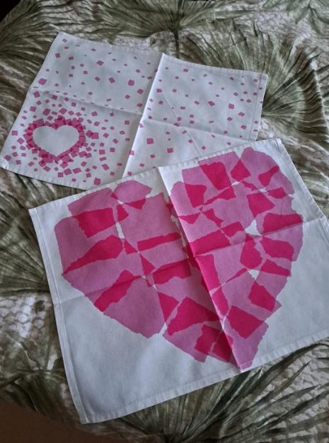 Set van 2 stoffen placemats met hartjes, Enlèvement ou Envoi, Neuf, Rose, Set de table