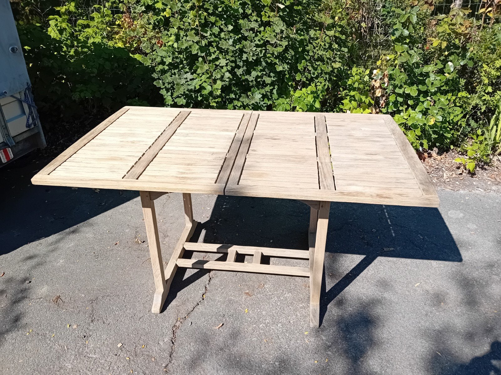 Tuintafel teak, Ophalen