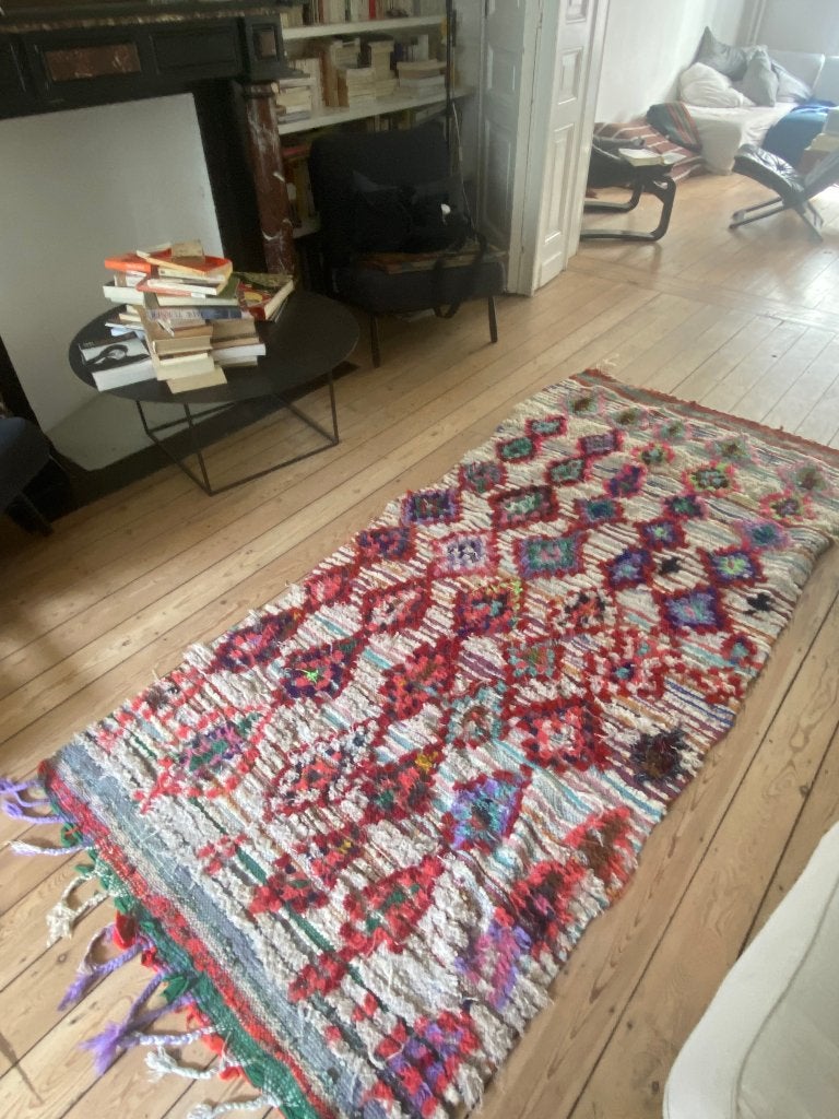 Tapis berbère Boucherouite, Enlèvement, Utilisé, Rectangulaire